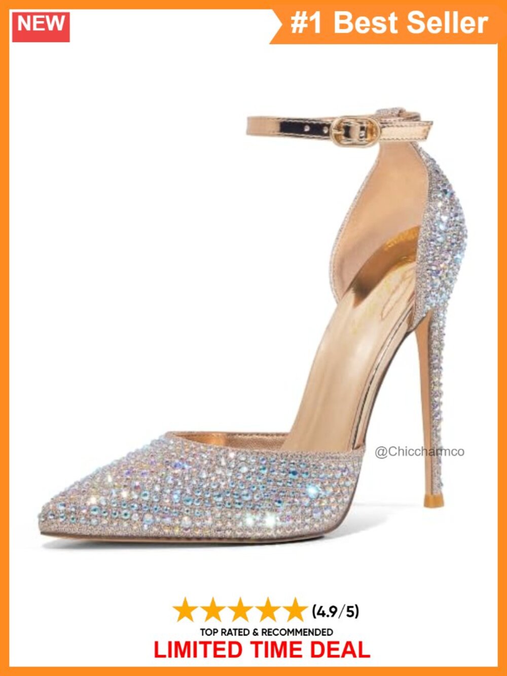 Stiletto D'Orsay Pumps Faux Leather Ankle Strap Formal Wedding